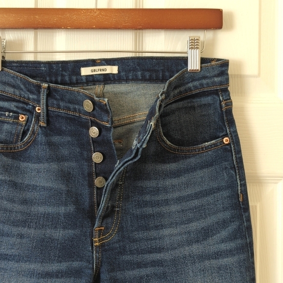 Grlfrnd Karolina Dark Wash High Rise Button Fly Skinny Jeans Joan Jett 28 - Picture 7 of 16